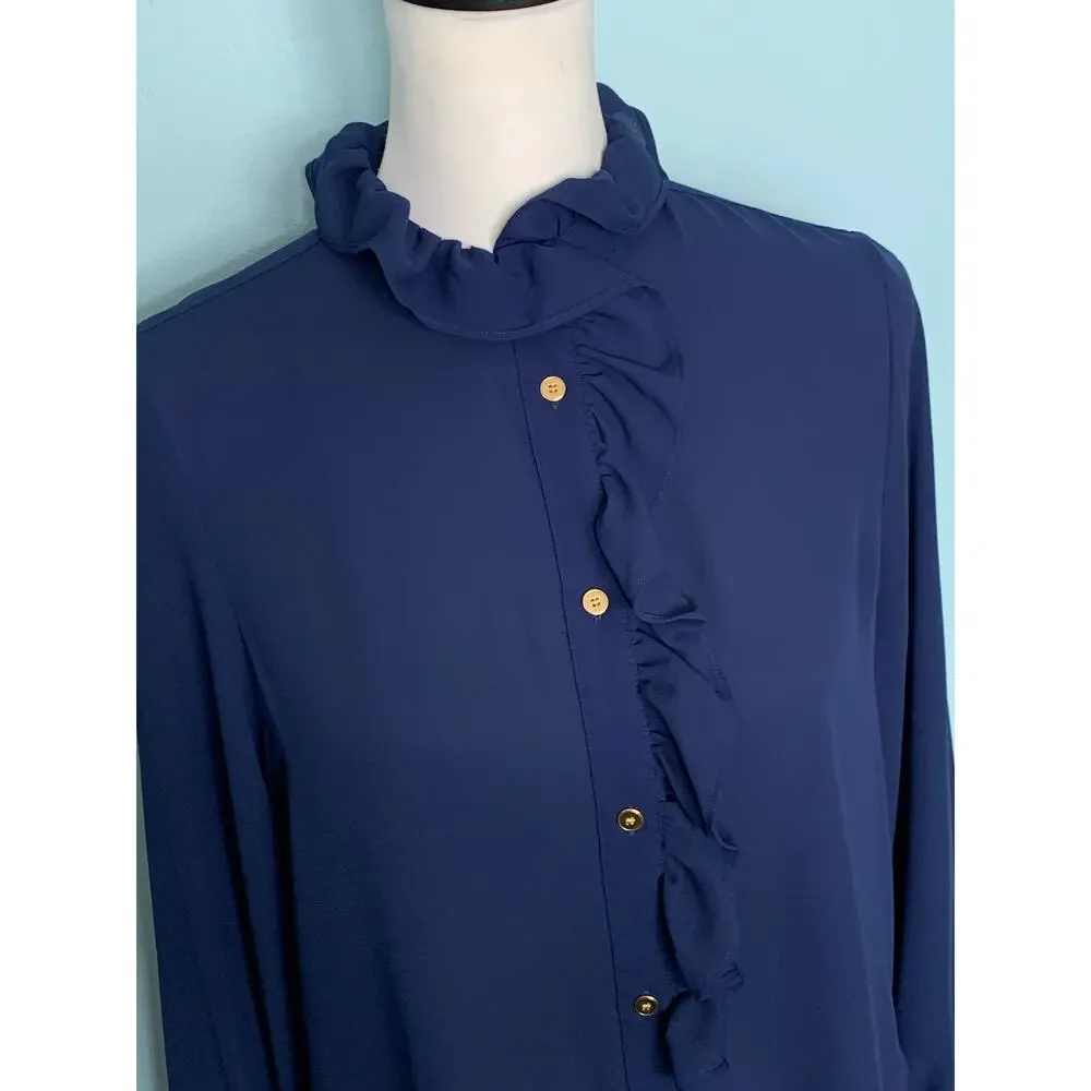 J. Crew Drapey cottage top in Blue Size 4